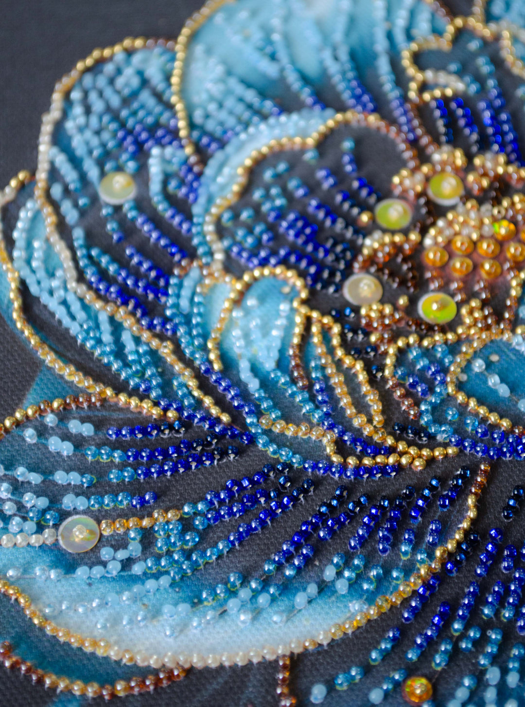 Royal Bloom Mid-Sized Bead Embroidery Kit by Abris Art AMB-124