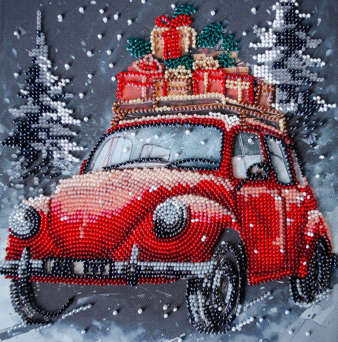 Holiday Delivery Mid-Sized Bead Embroidery Kit by Abris Art AMB-125