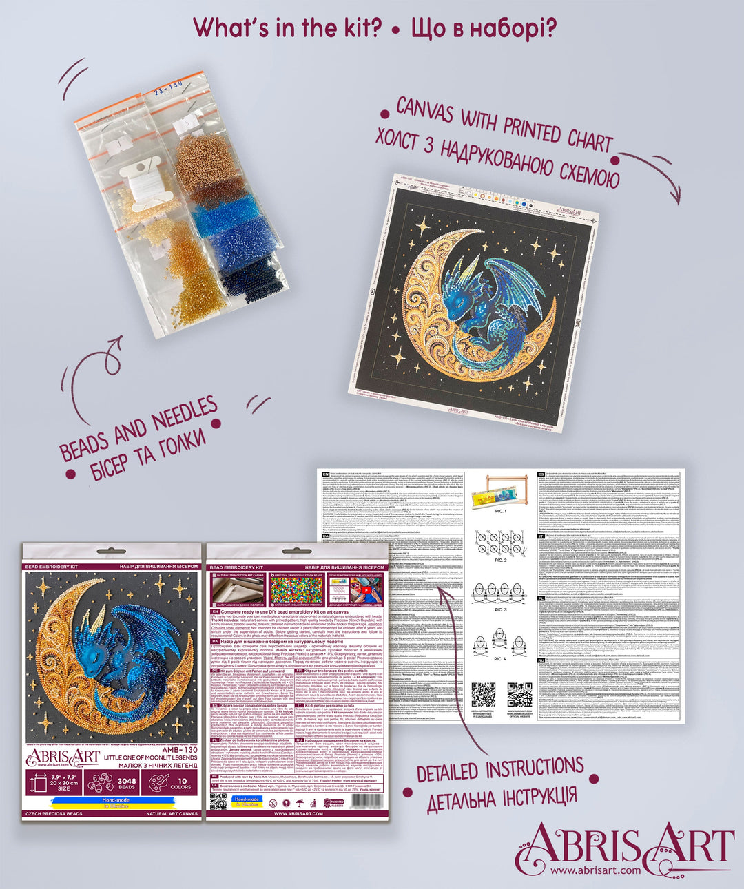 Little One of Moonlit Legends Mid-Sized Bead Embroidery Kit by Abris Art AMB-130