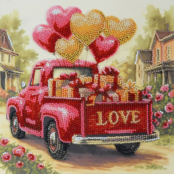 Gift Love Mid-Sized Bead Embroidery Kit by Abris Art AMB-132