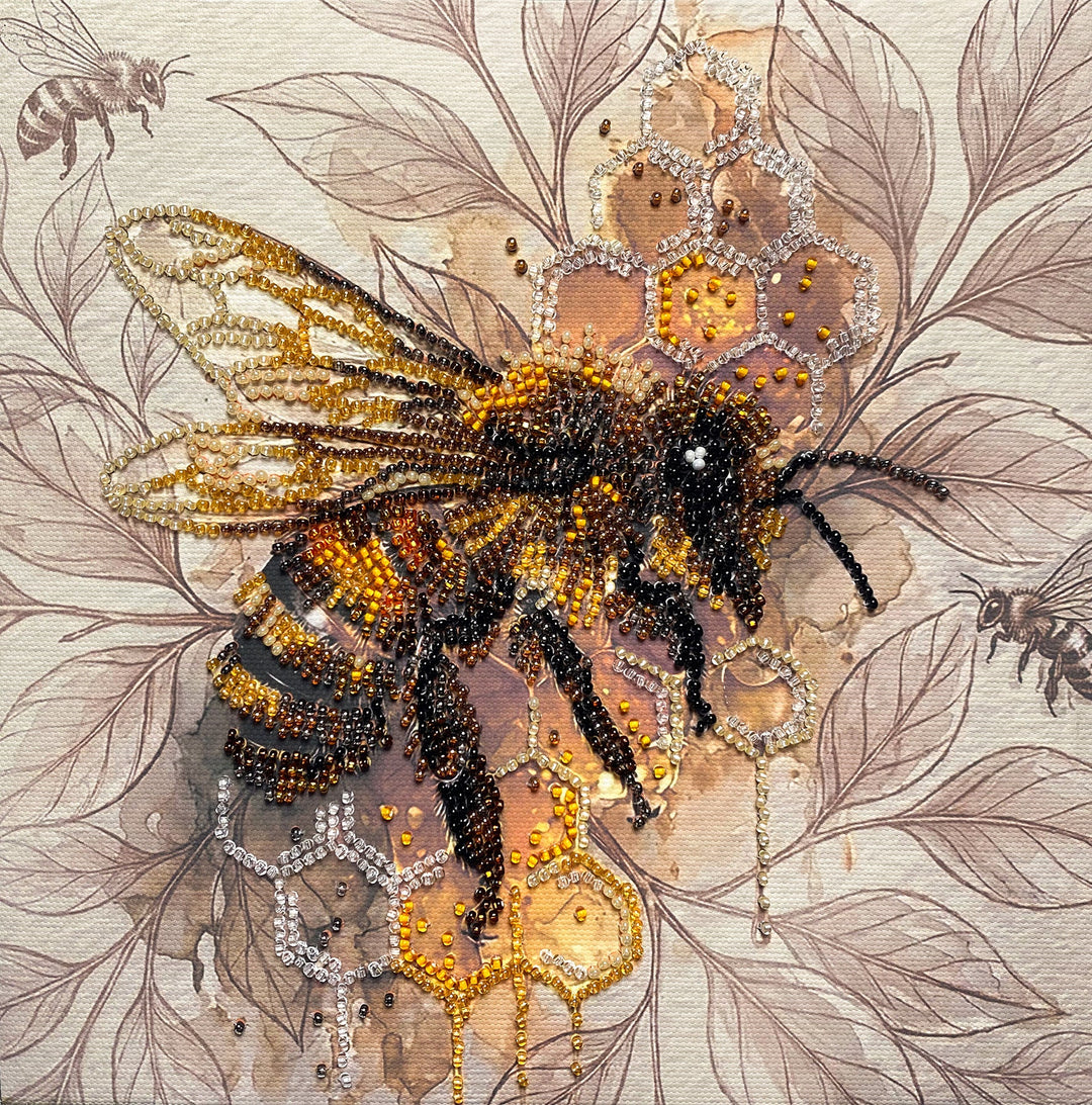 Golden Honey Mid-Sized Bead Embroidery Kit by Abris Art AMB-137