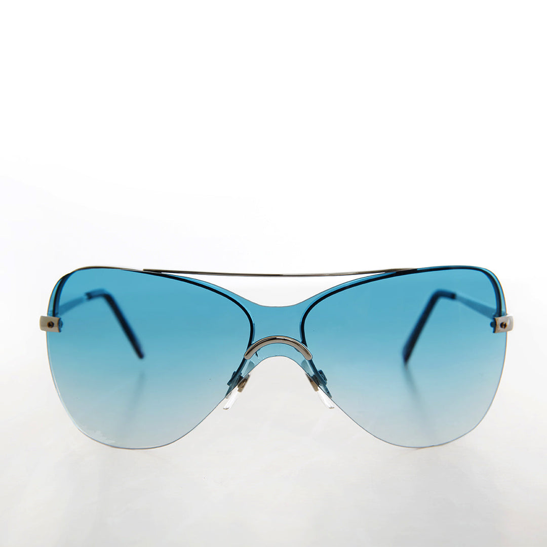 Curved Mono Lens Vintage Sunglasses - Pilar