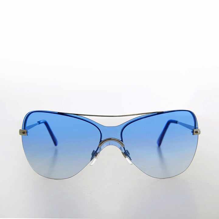 Curved Mono Lens Vintage Sunglasses - Pilar