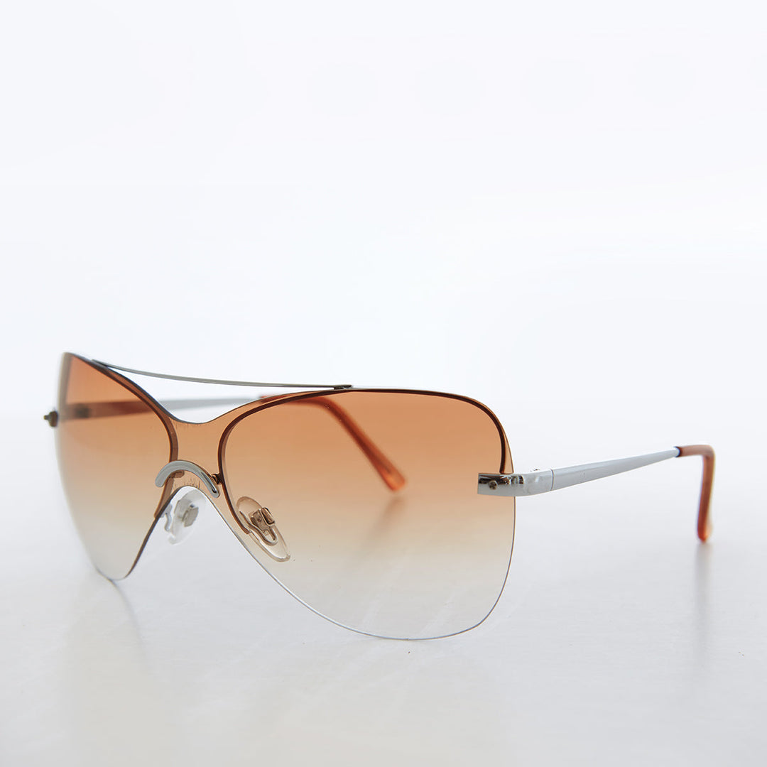 Curved Mono Lens Vintage Sunglasses - Pilar
