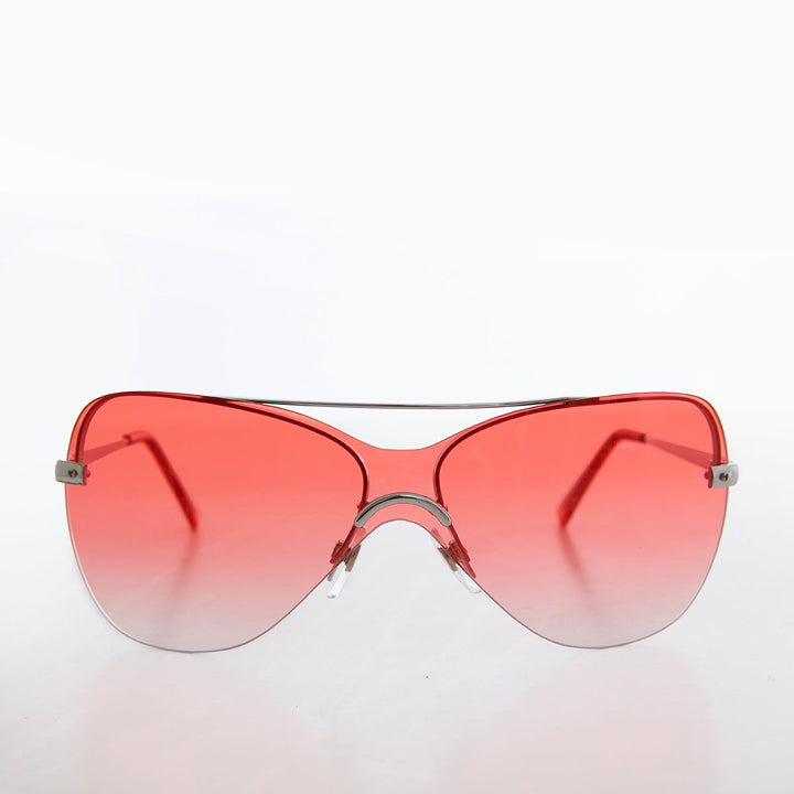 Curved Mono Lens Vintage Sunglasses - Pilar
