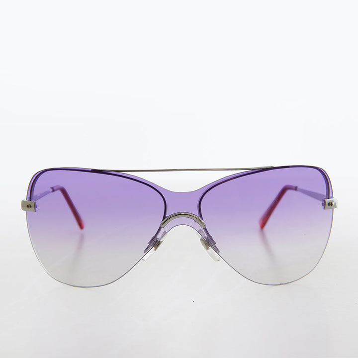 Curved Mono Lens Vintage Sunglasses - Pilar