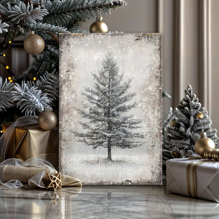 Vintage Christmas Tree Wall Art VII