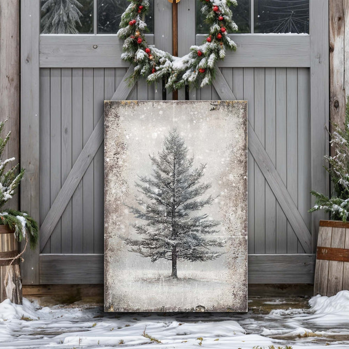 Vintage Christmas Tree Wall Art X