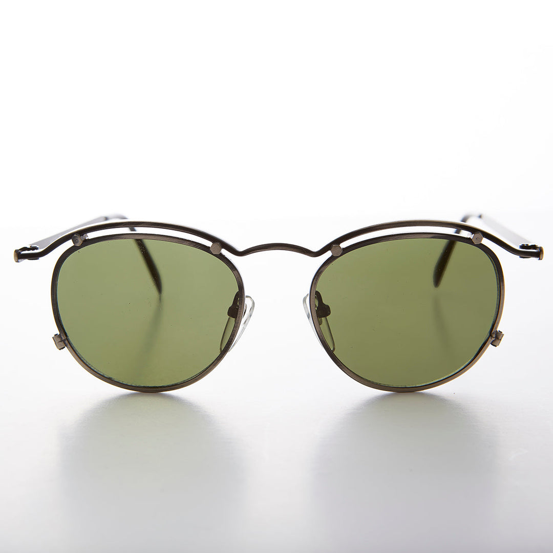 Round Gold Industrial Vintage 90s Sunglasses - Axl