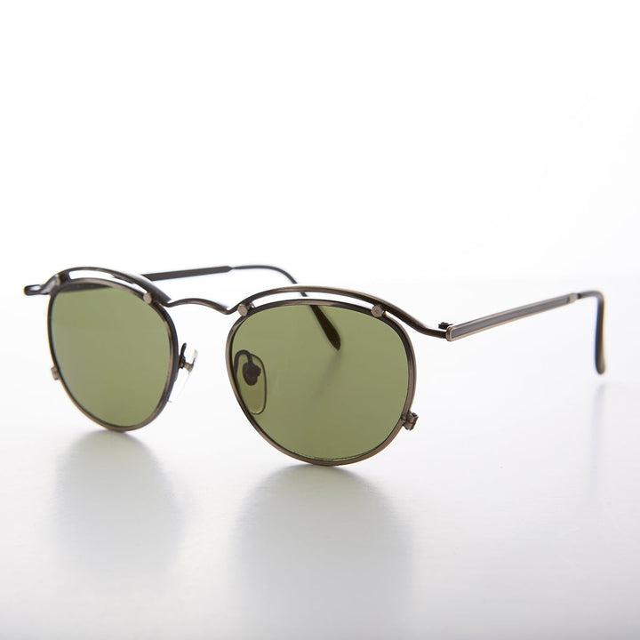 Round Gold Industrial Vintage 90s Sunglasses - Axl