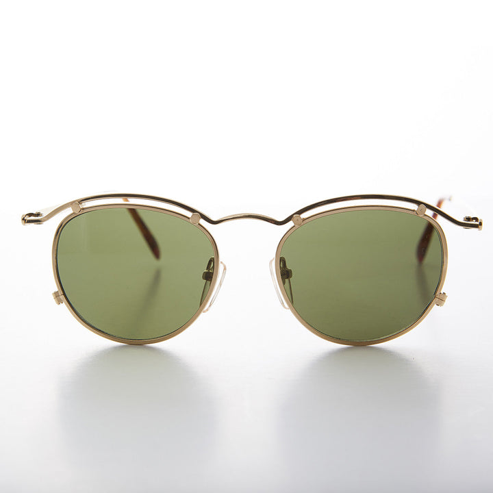 Round Gold Industrial Vintage 90s Sunglasses - Axl
