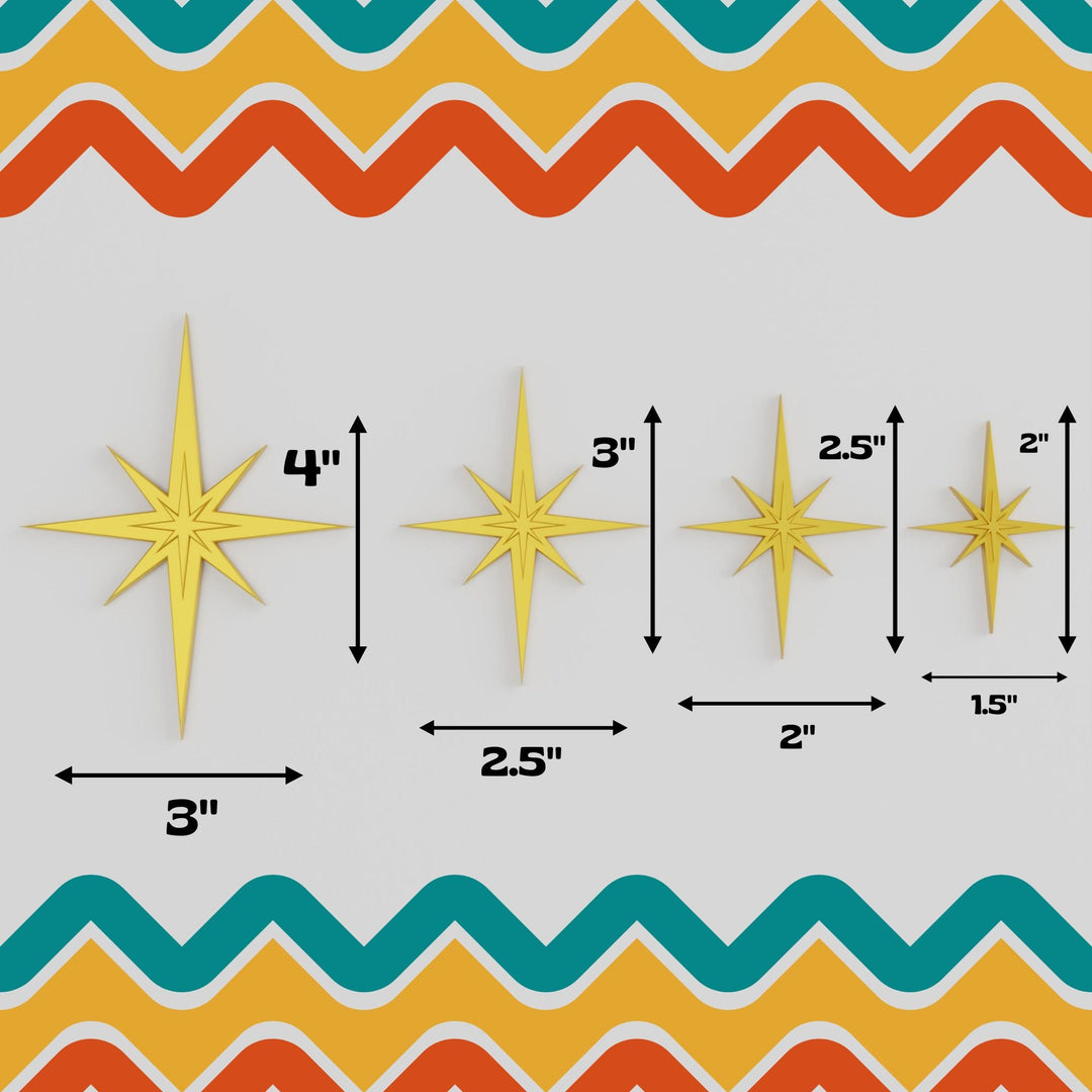 Midcentury Modern Starburst  Fridge Magnets