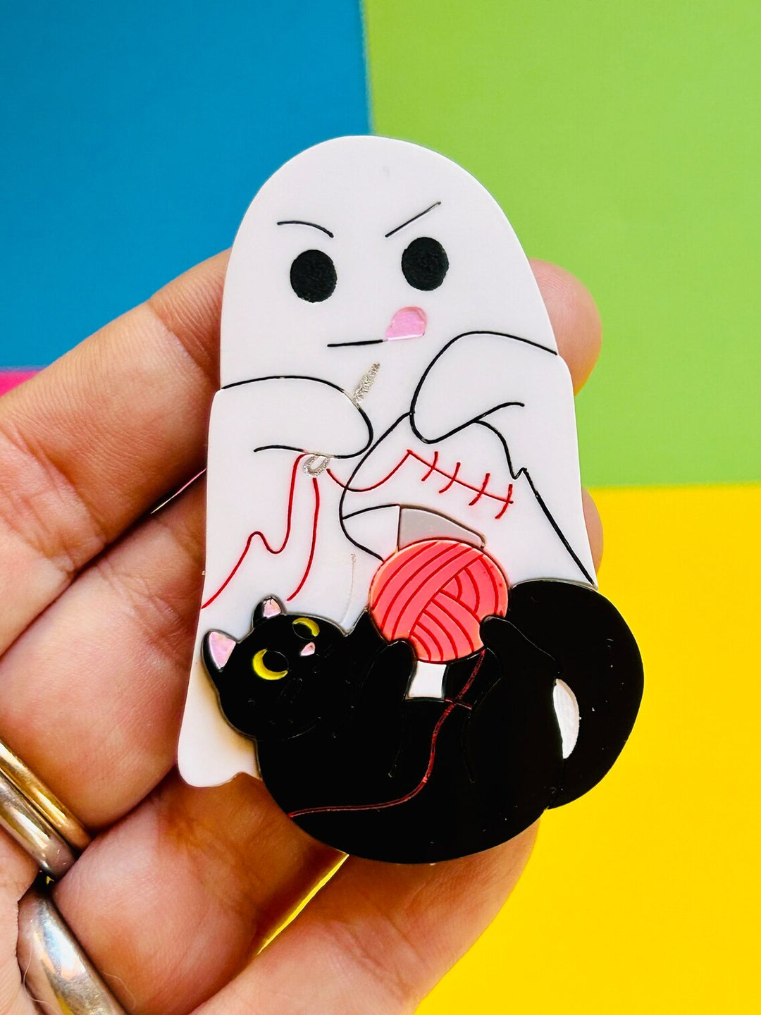 Adopt a Cat, They Said.. Pt.2 - Sewing Problems Acrylic Brooch by Makokot Design