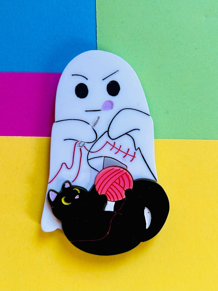 Adopt a Cat, They Said.. Pt.2 - Sewing Problems Acrylic Brooch by Makokot Design