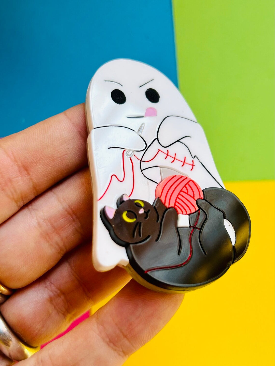 Adopt a Cat, They Said.. Pt.2 - Sewing Problems Acrylic Brooch by Makokot Design