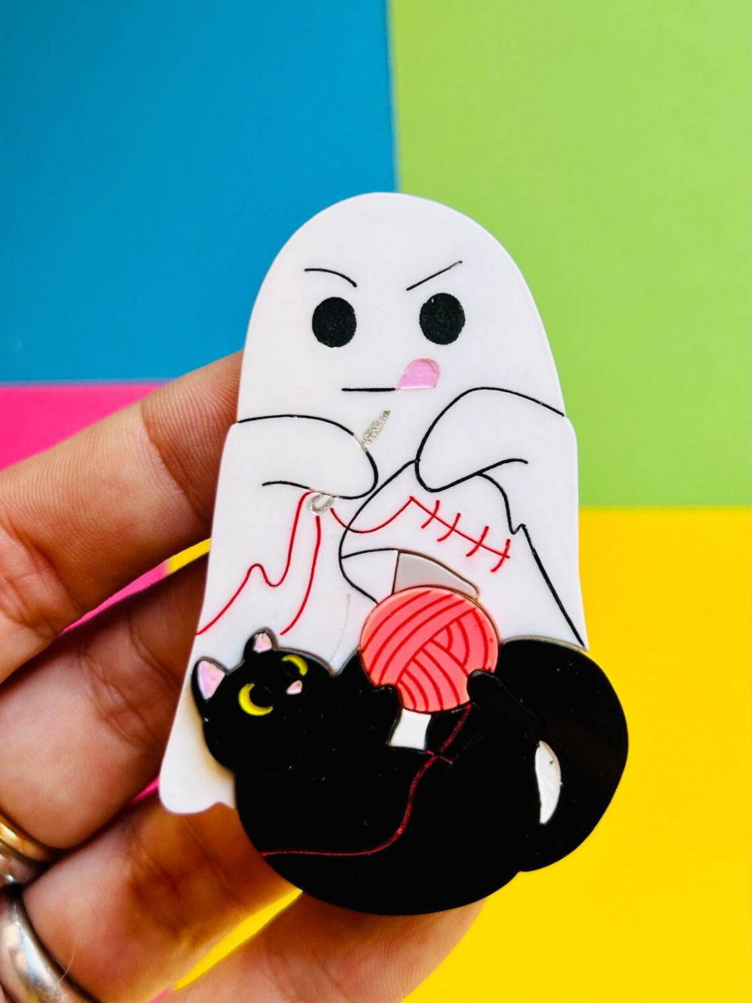 Adopt a Cat, They Said.. Pt.2 - Sewing Problems Acrylic Brooch by Makokot Design