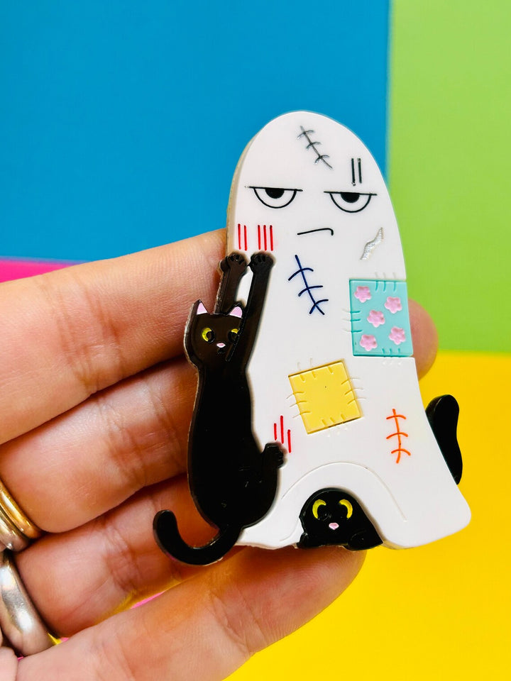 Adopt a Cat, They Said.. Acrylic Brooch by Makokot Design