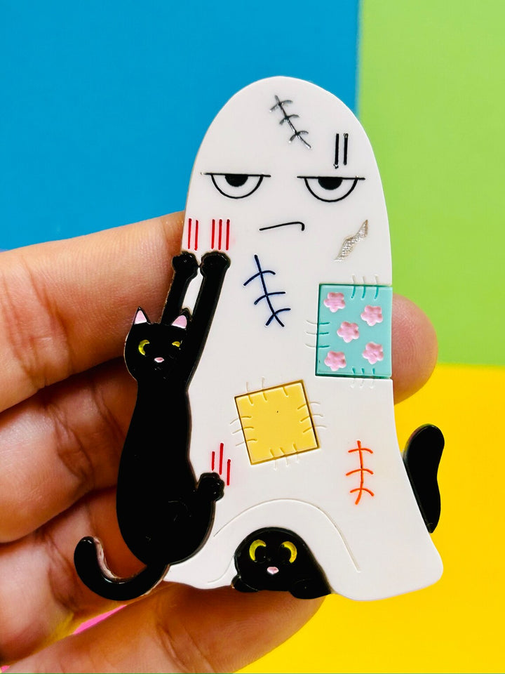 Adopt a Cat, They Said.. Acrylic Brooch by Makokot Design