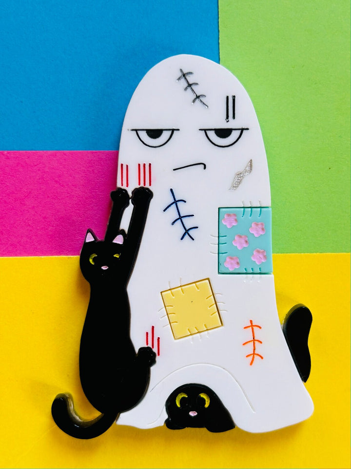 Adopt a Cat, They Said.. Acrylic Brooch by Makokot Design