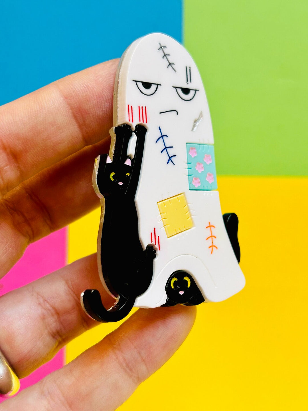 Adopt a Cat, They Said.. Acrylic Brooch by Makokot Design