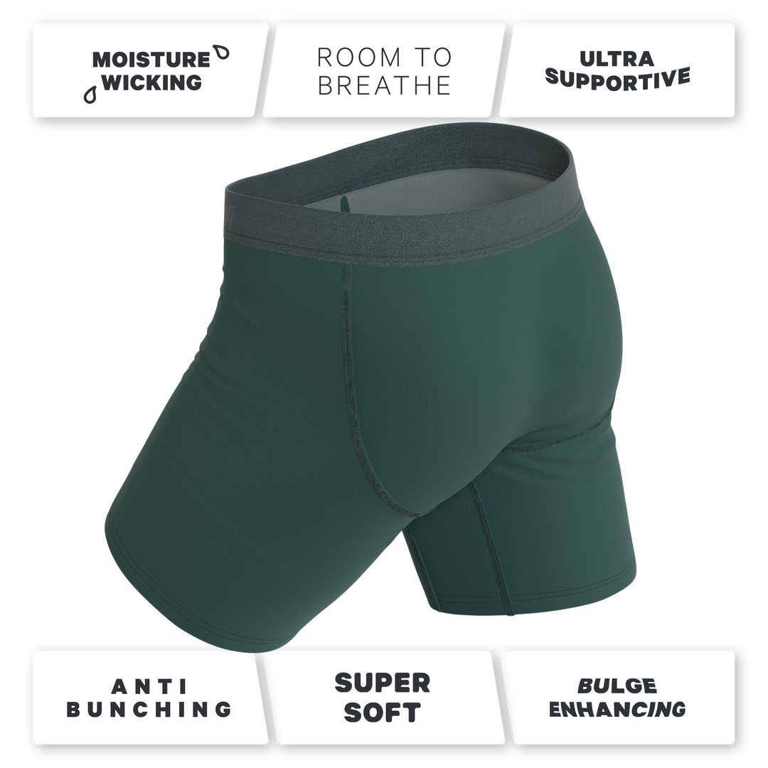 The Alloy | Dark Teal Long Leg Ball Hammock® Pouch Underwear With Fly
