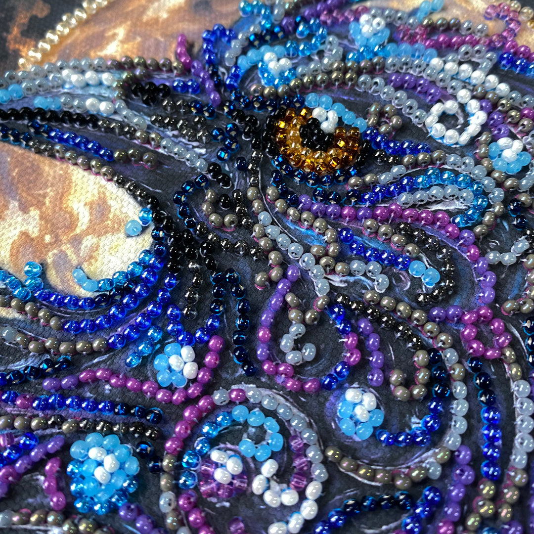 Amber Gaze Mini Bead Embroidery Kit by Abris Art AM-270