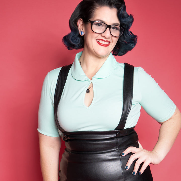 Keynote Vintage-Inspired Blouse with Peter Pan Collar