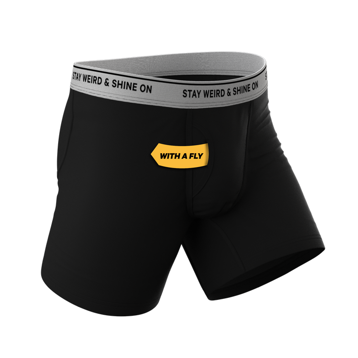 The Anthem | Black Shinesty Ball Hammock® Pouch Underwear With Fly