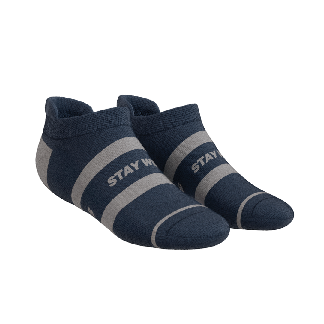 The Arctic | Navy and Grey Heel Hammock™ Ankle Socks