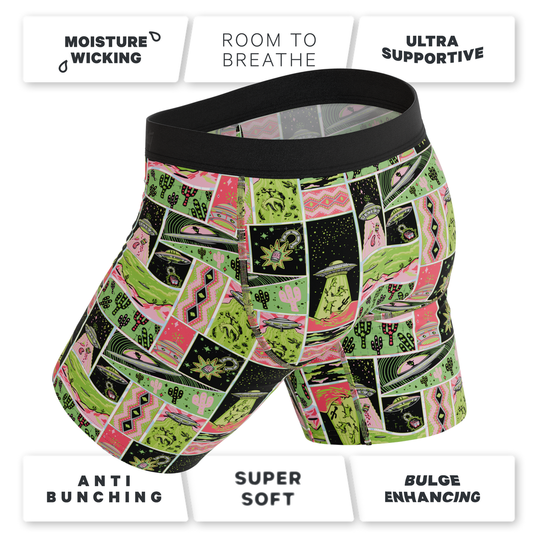 The Area 51 | Retro-Futuristic Alien Long Leg Ball Hammock® Pouch Underwear With Fly
