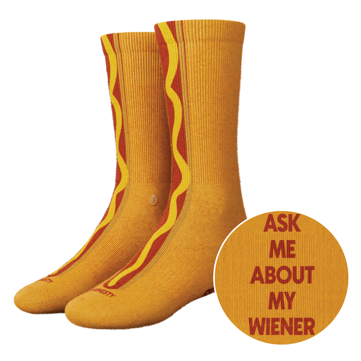 The Ask Me | Hot Dog Heel Hammock™ Crew Socks