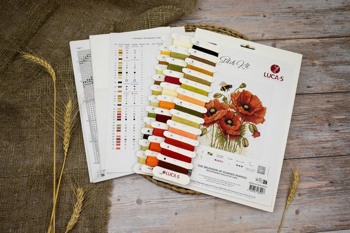 The Splendor of Summer Poppies B7042L Counted Cross-Stitch Kit