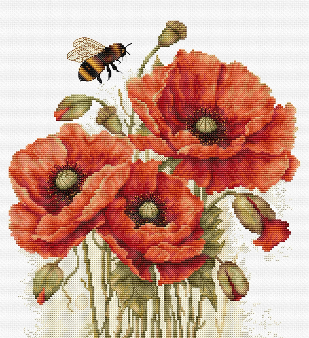 The Splendor of Summer Poppies B7042L Counted Cross-Stitch Kit
