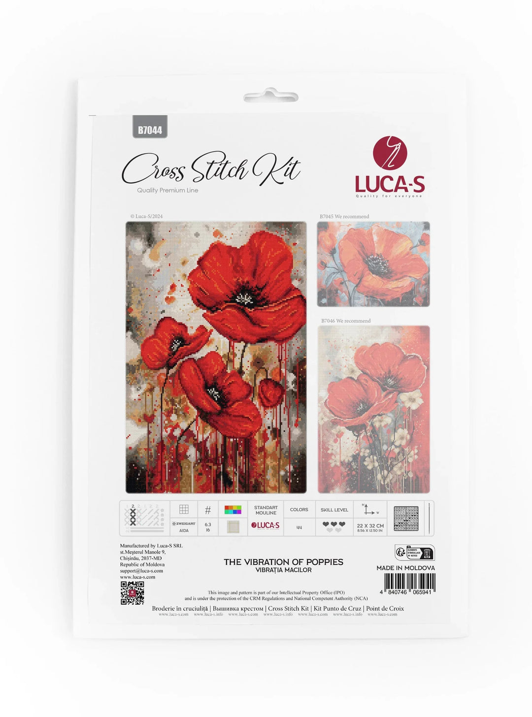 The Vibration of Poppies B7044L Counted Cross-Stitch Kit
