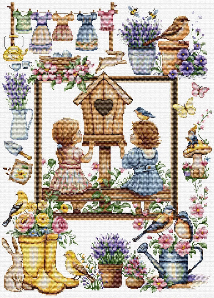 Spring Garden B7047L Counted Cross-Stitch Kit