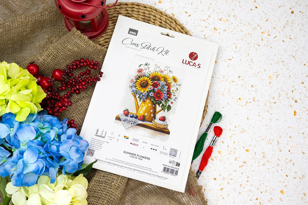 Summer Flowers Counted Cross-Stitch Kit by Luca-S B7052L