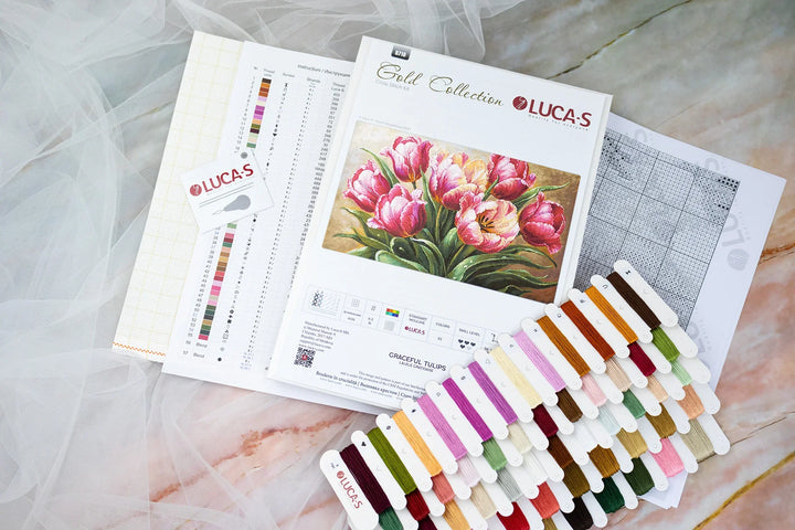 Graceful Tulips Counted Cross-Stitch Kit by Luca-S B718L