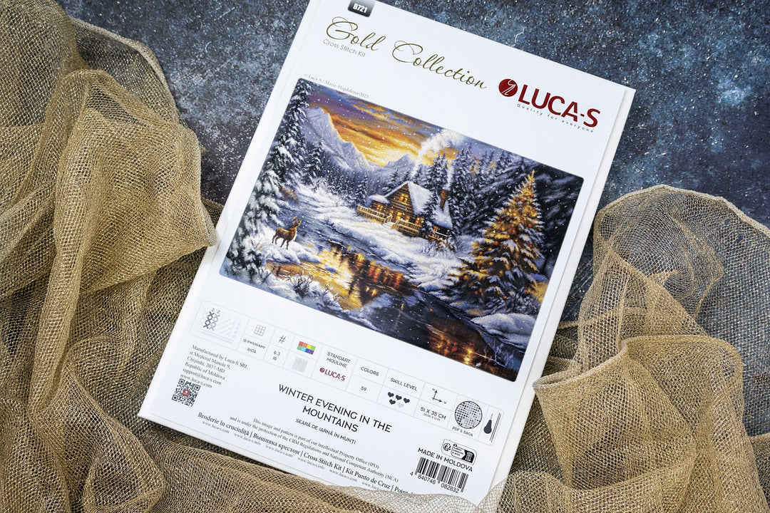 Winter Evening in the Mountains Counted Cross-Stitch Kit by Luca-S B721L