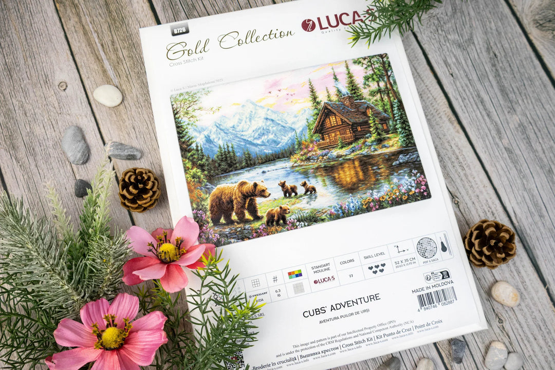 Cubs' Adventure Counted Cross-Stitch Kit by Luca-S B726L