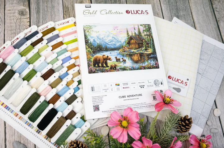 Cubs' Adventure Counted Cross-Stitch Kit by Luca-S B726L