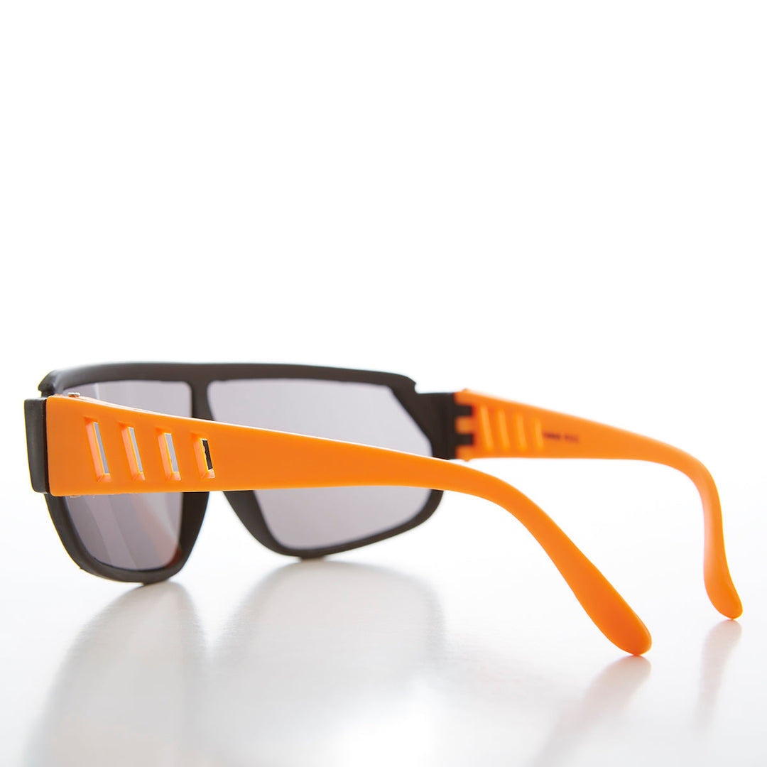 80s Neon Sports Shield Vintage Sunglass - Barney