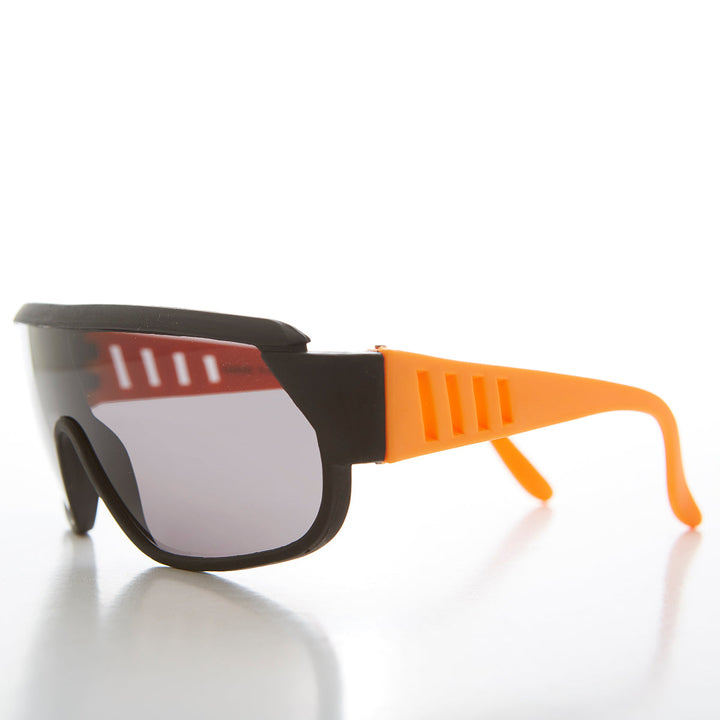 80s Neon Sports Shield Vintage Sunglass - Barney