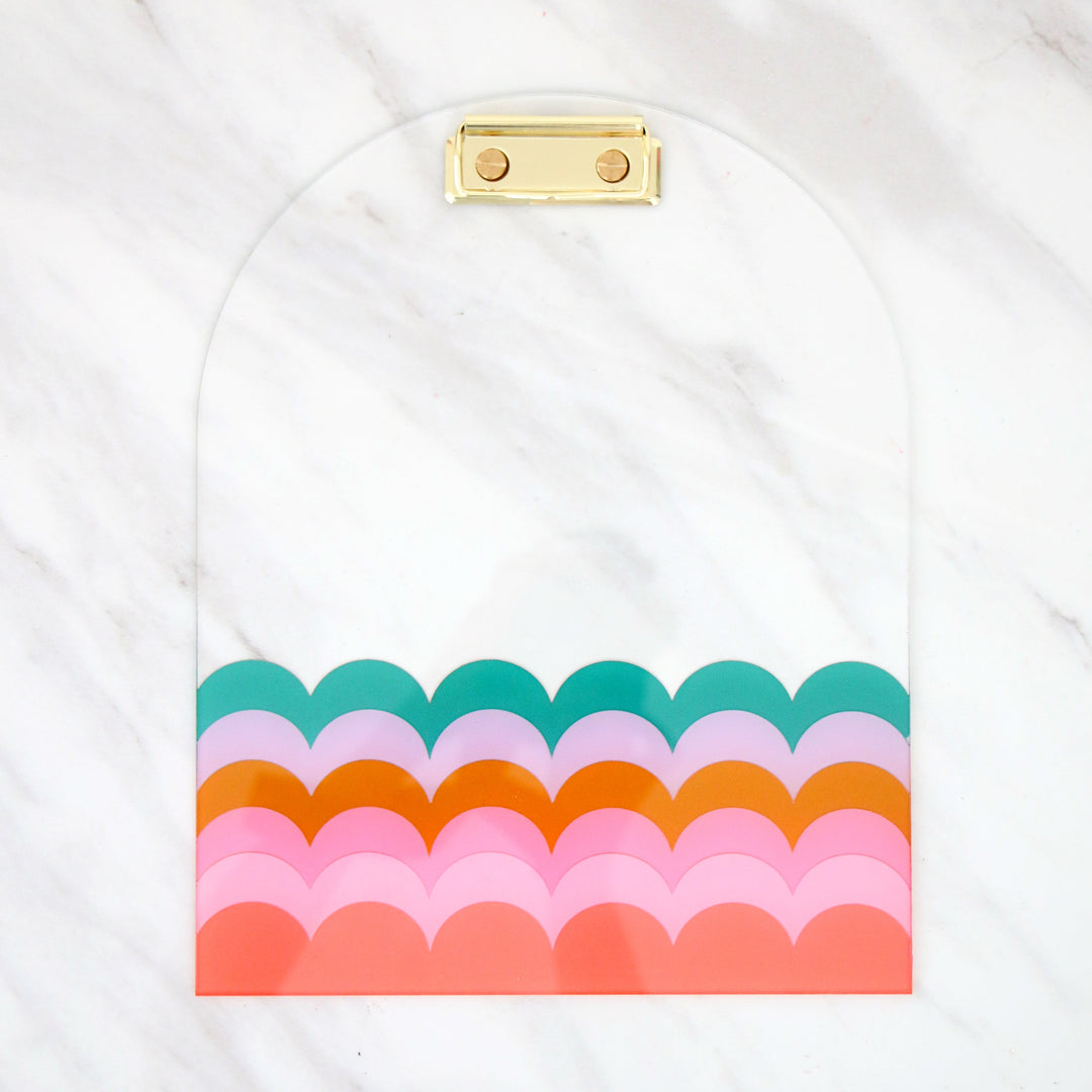 Scallop edge acrylic clipboard