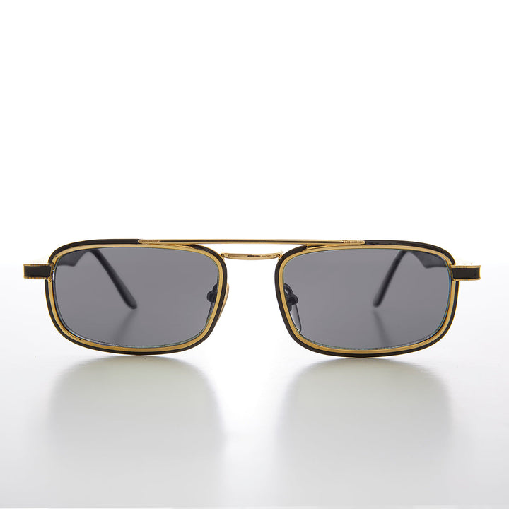 Gold Rectangular 80s Aviator Sunglass - Beau