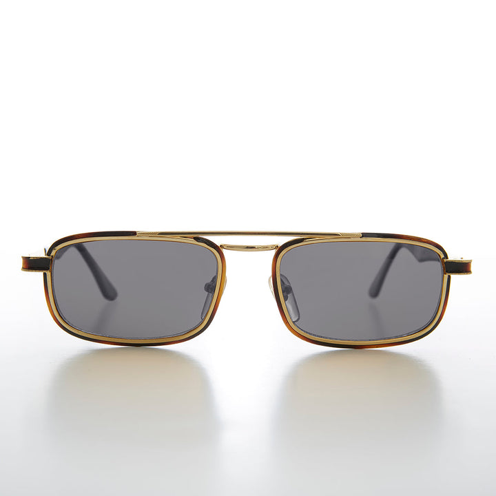 Gold Rectangular 80s Aviator Sunglass - Beau