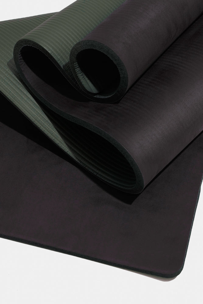 CloudCushion Vegan Suede Yoga Mat - Black 0.5” Thick