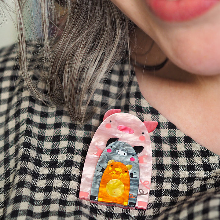 Chinny Chin Chins Brooch by Erstwilder x Pete Cromer