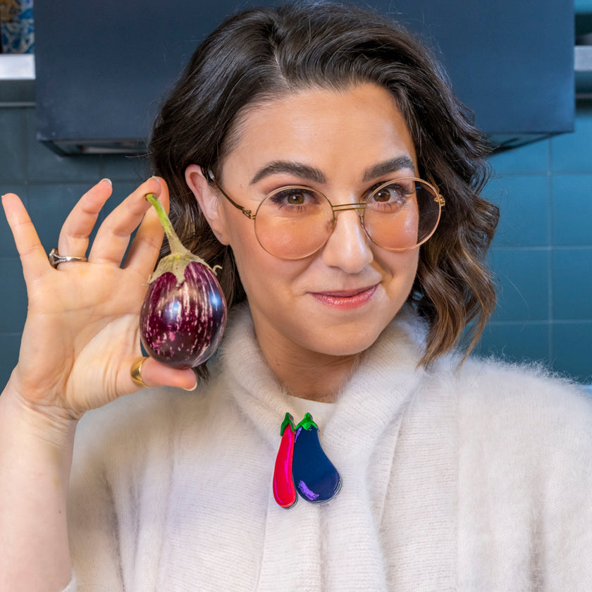 Eggplant Envy Brooch by Erstwilder