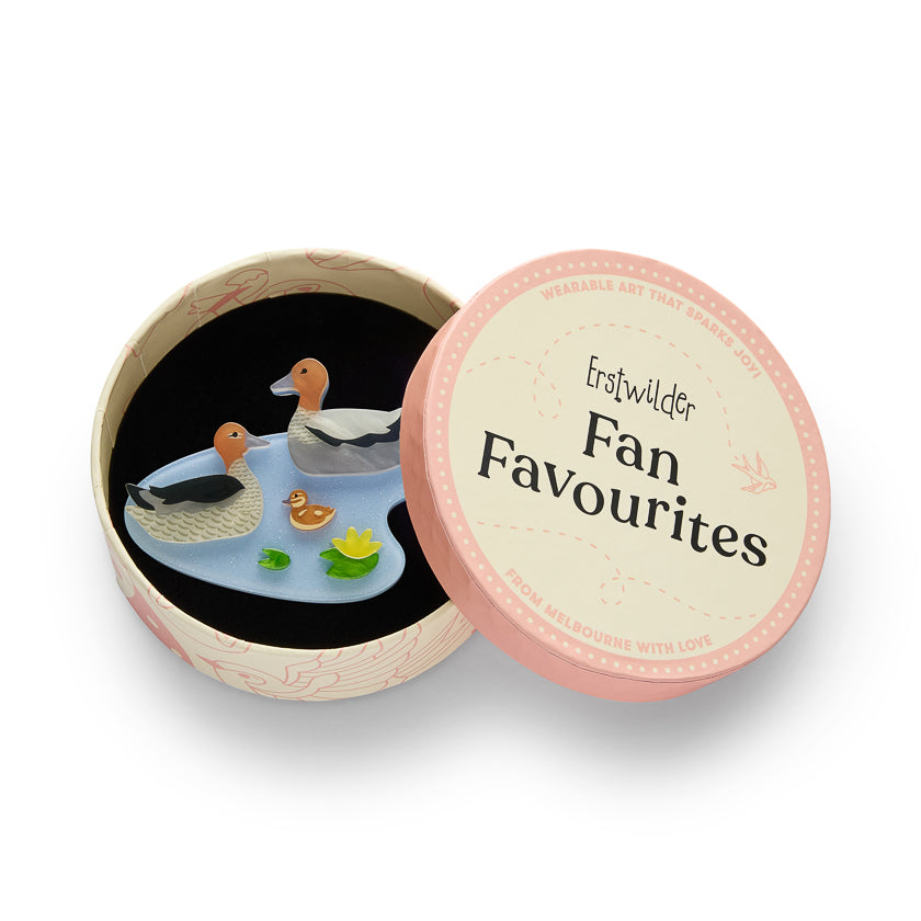 Duck and Drakes Brooch by Erstwilder