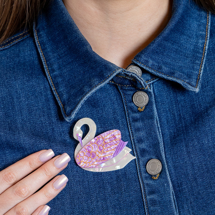 Sabine the Swan Brooch by Erstwilder